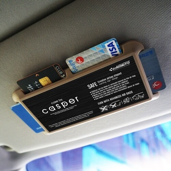 오토망고 캐스퍼 전용 DXSOAUTO 커스터마이징 4WAY 썬바이저 카드포켓 (1EA / 1SET) 베이지